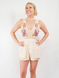 One & Only - Sleeveless Romper With Florals