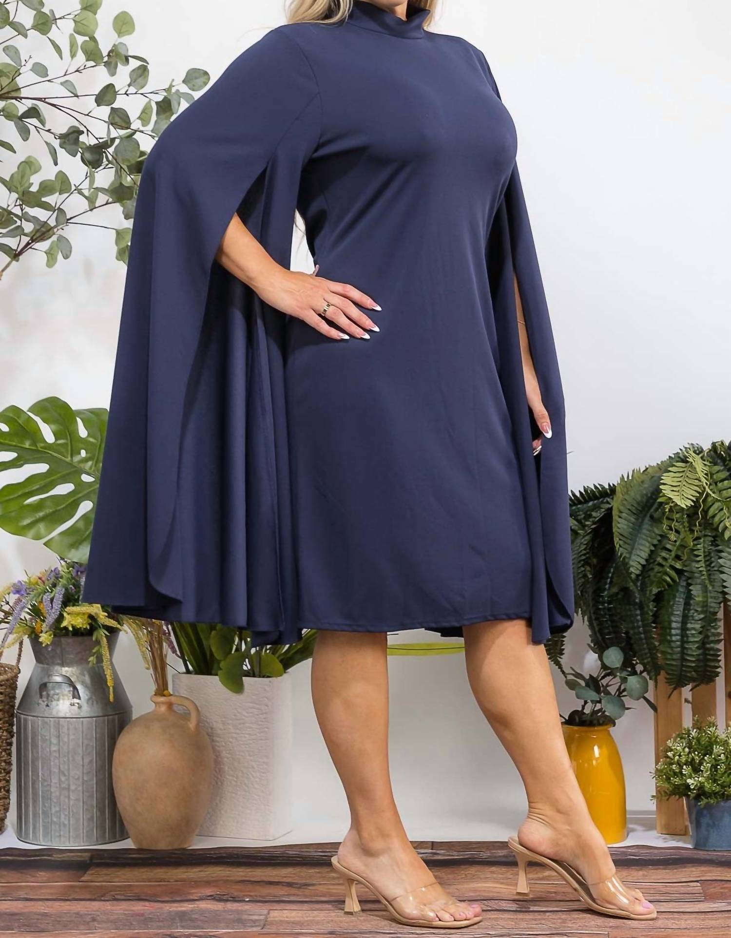 Karen Kane - Cape Sleeve Midi Dress