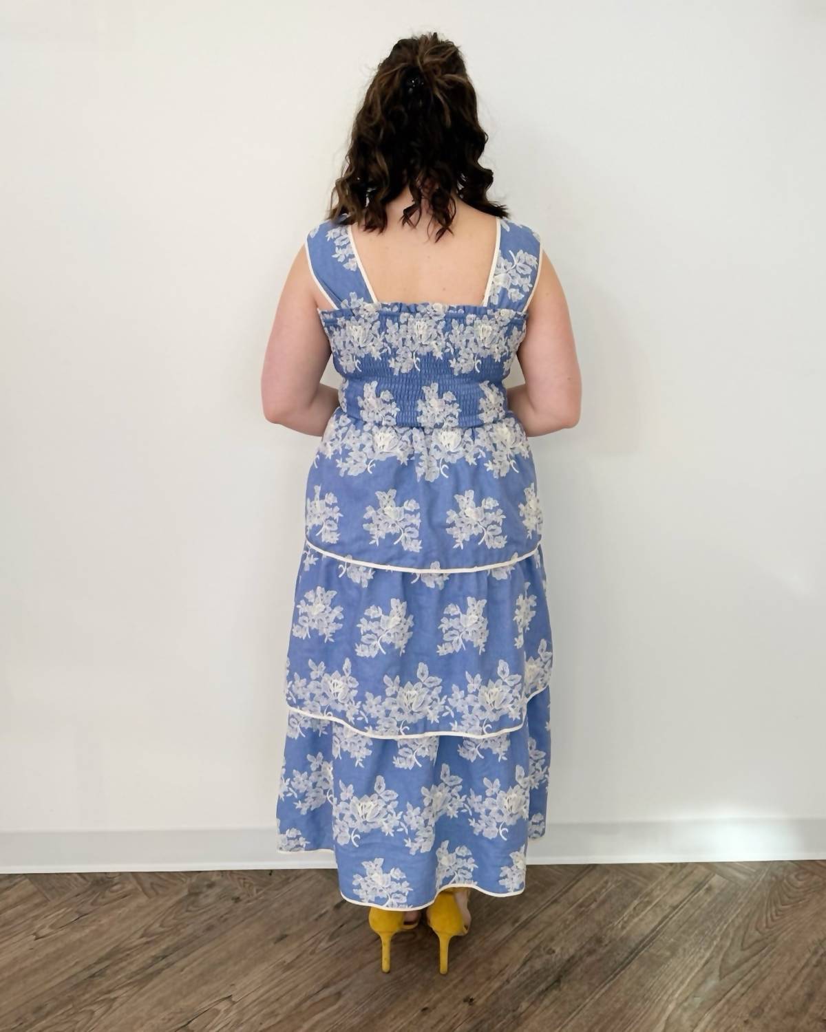 Aureum - Carmella Embroidered Tiered Midi Dress