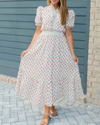 Karlie - High Collar Floral Maxi Dress