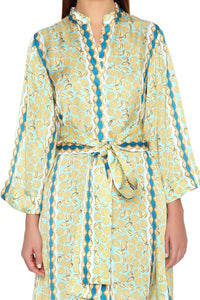Verandah - Kimono Silk Shirt Midi Dress