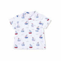 Angel Dear - Boy's Bubbly Sailboats Polo With Shorts Set