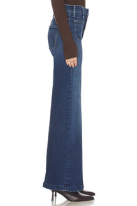 Mother Lil Hustler Roller Patch Skimp Jeans in one last shot - women's jeans - alternate view