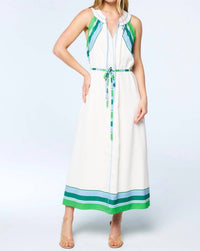 CIEBON Mavis Striped Halter Midi Dress in cream multi - women's dress