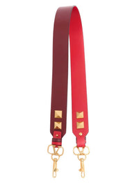 Valentino Women's Rockstud Reversible Leather Bag Strap in red burgundy - women's item