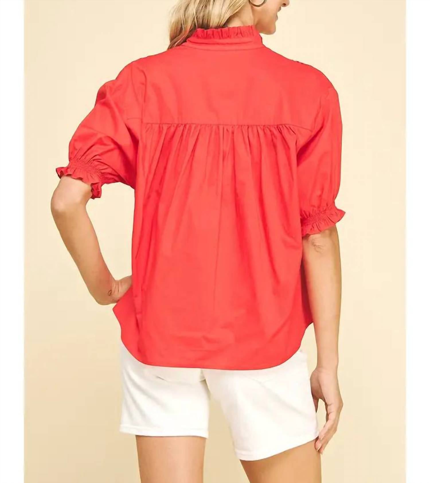 Pinch - Puff Sleeve Solid Top