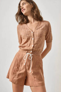 Lilla P - Open Stitch V-neck Cardigan