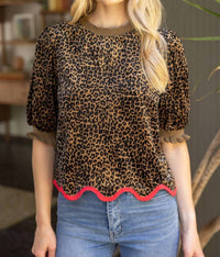 Voy - Wavy Hem Velvet Top