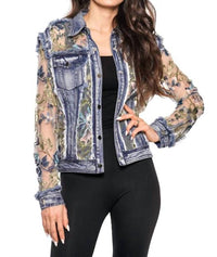 Adore - Denim Lace Jacket With Embroidery