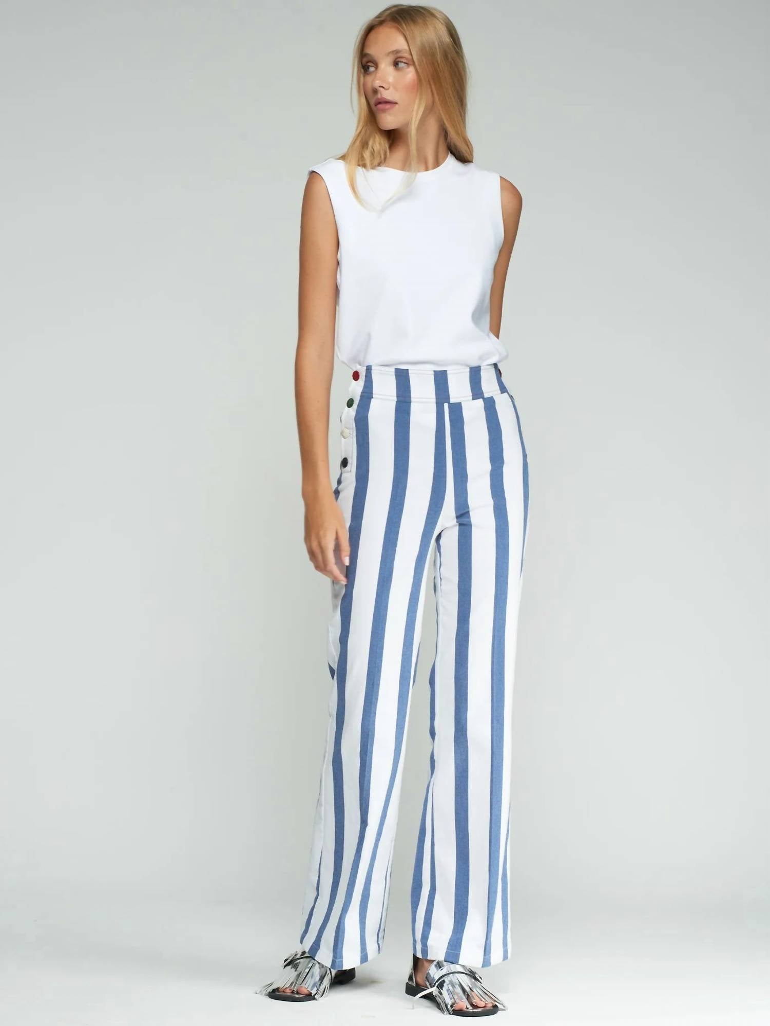 Vilagallo - Striped Trousers With Buttons
