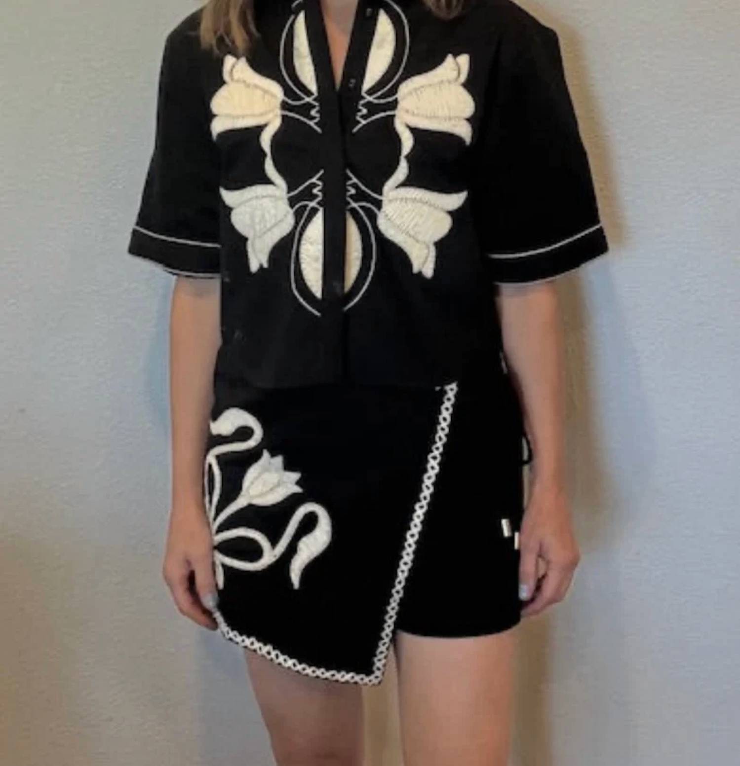 Never A Wallflower - Florentine Embroidered Skort