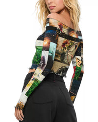 Alice + Olivia - Dorinda Off The Shoulder Top With Thumbholes