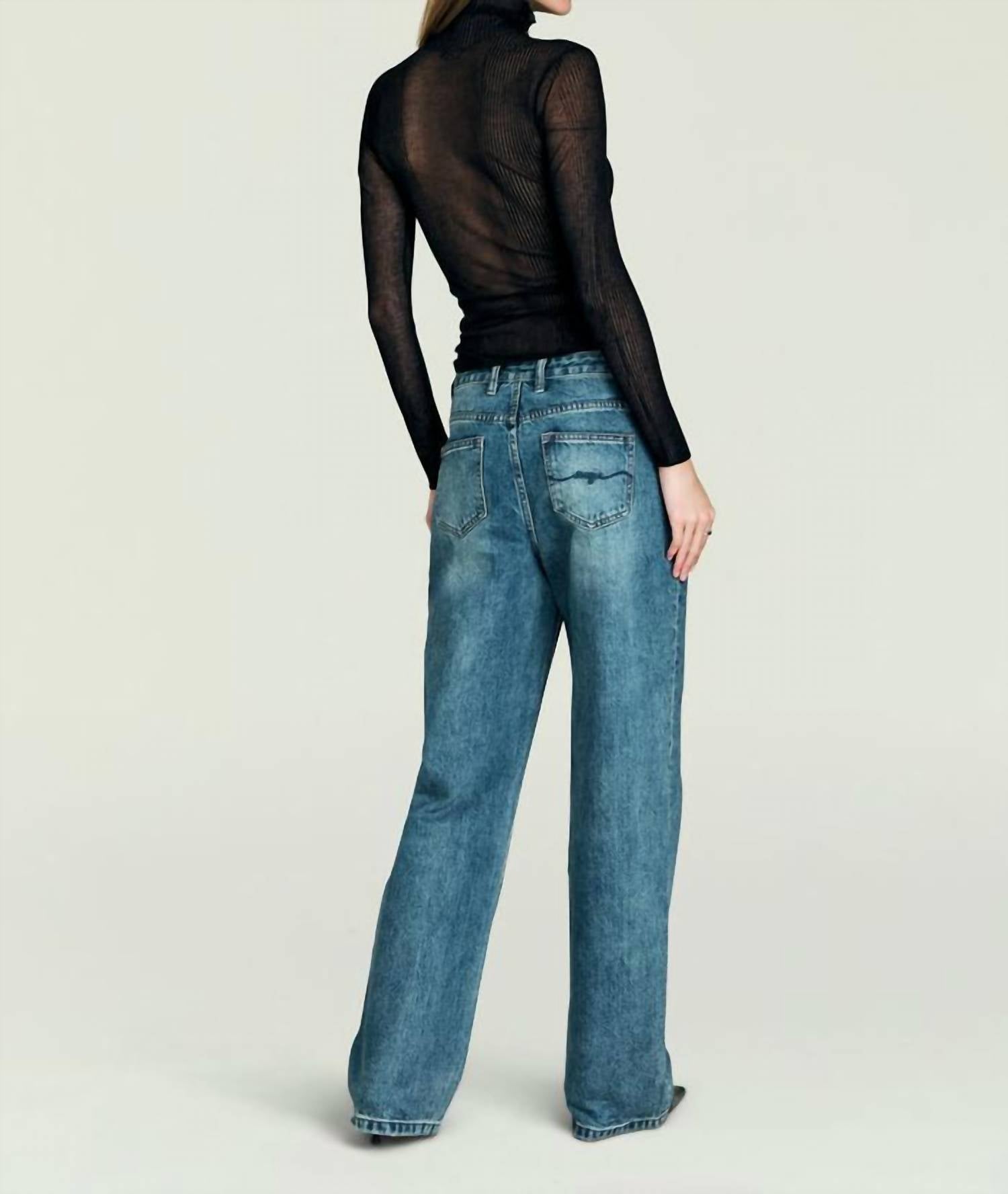 SER.O.YA Piper Lightweight Long Sleeve Top in black - women's long sleeve top - alternate view