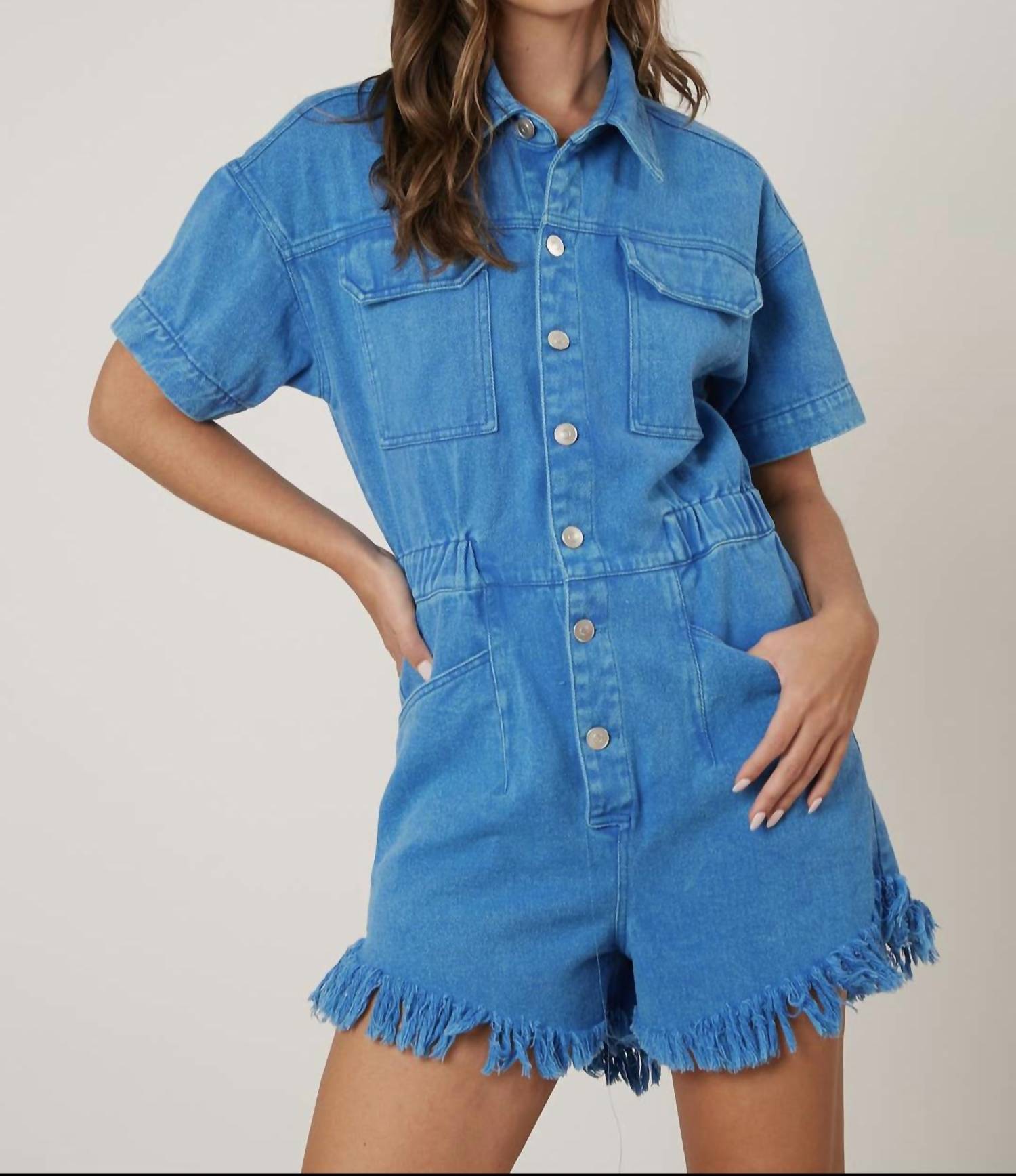 Peach Love - Washed Romper