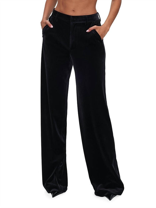 Good American - VELVET WIDE LEG TROUSER