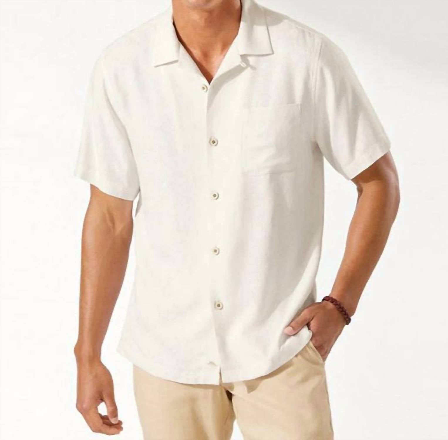 TOMMY BAHAMA Tropic Isles Silk Camp Shirt in continental - men's t-shirt