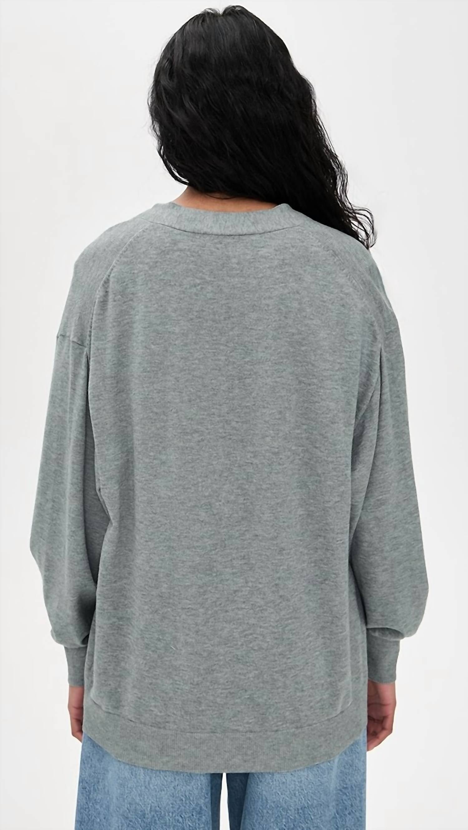 GOOD AMERICAN Multi Function Cardigan Sweater in charcoal - women's cardigan - detail view