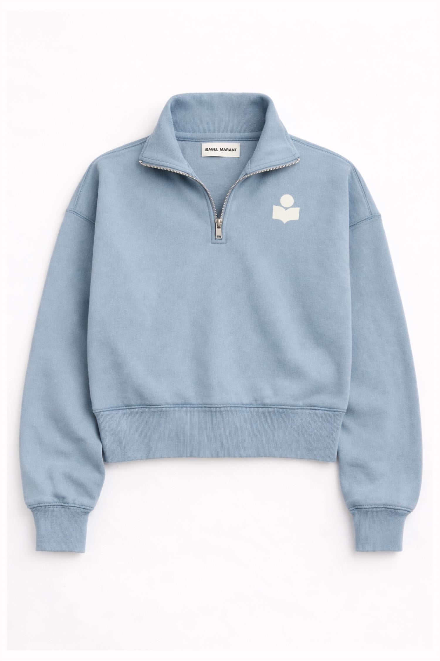 ISABEL MARANT Ross Pullover in blue - women's jacket - detail view