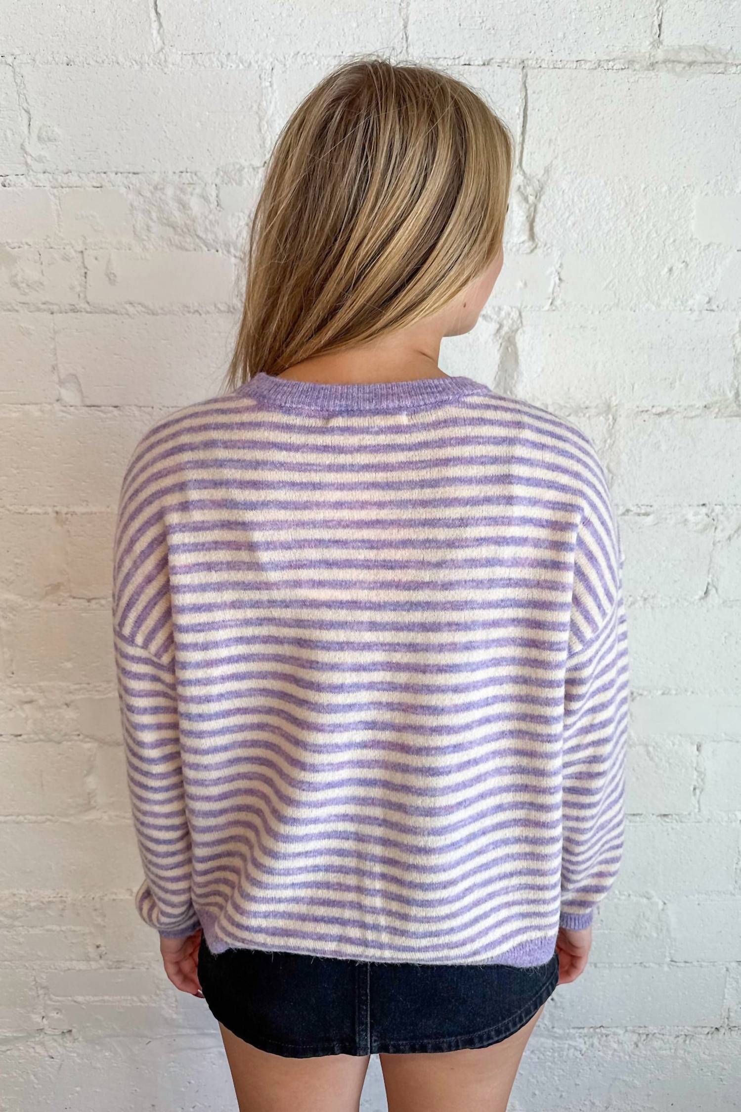 Olivaceous - Haley Stripe Knit Top