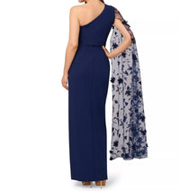 Aidan Mattox - One Shoulder Floral Cape Sleeve Dress