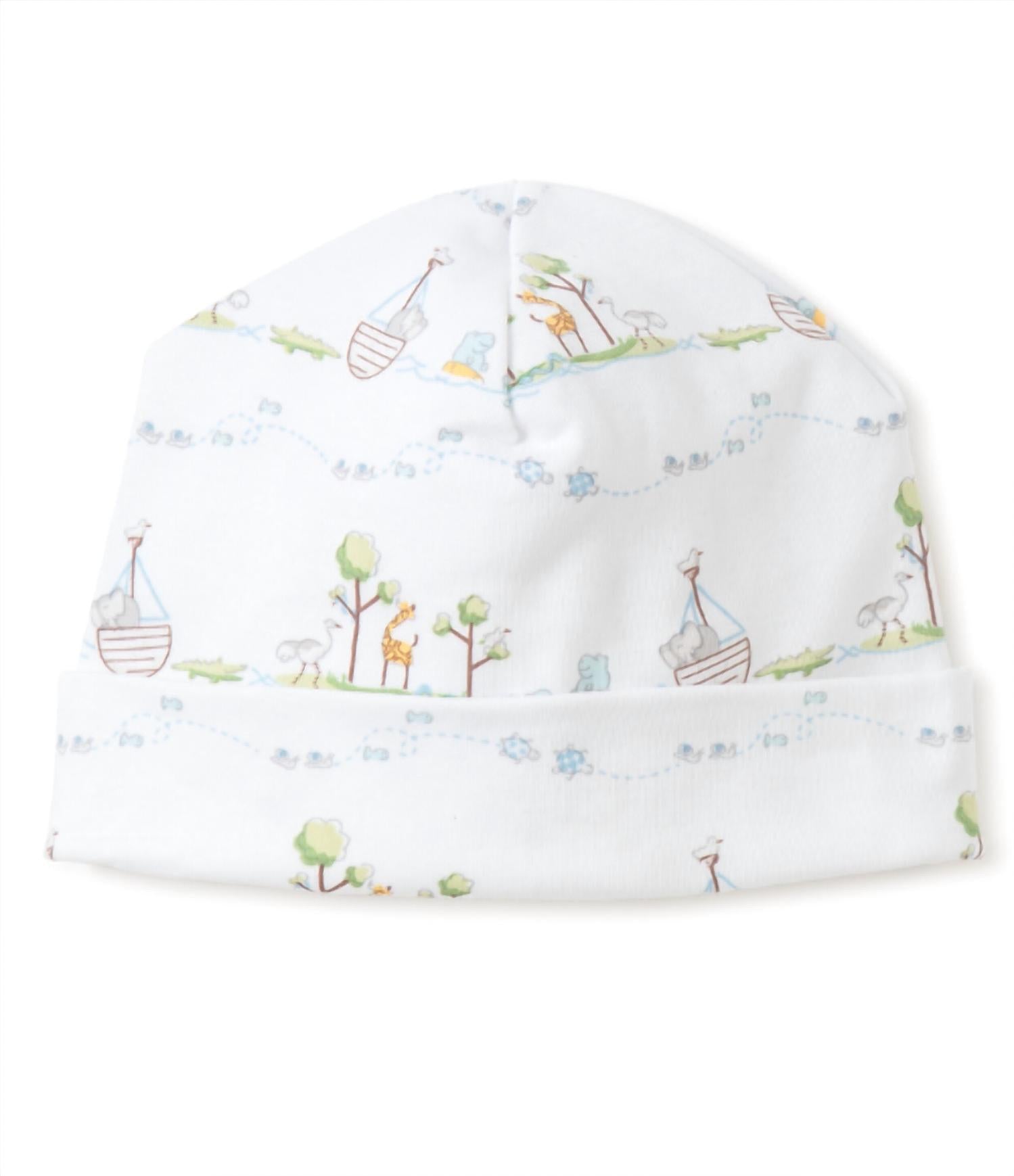 kissy kissy Kid's Preemie Noah's Print Footie & Hat in white - kids' item - alternate view