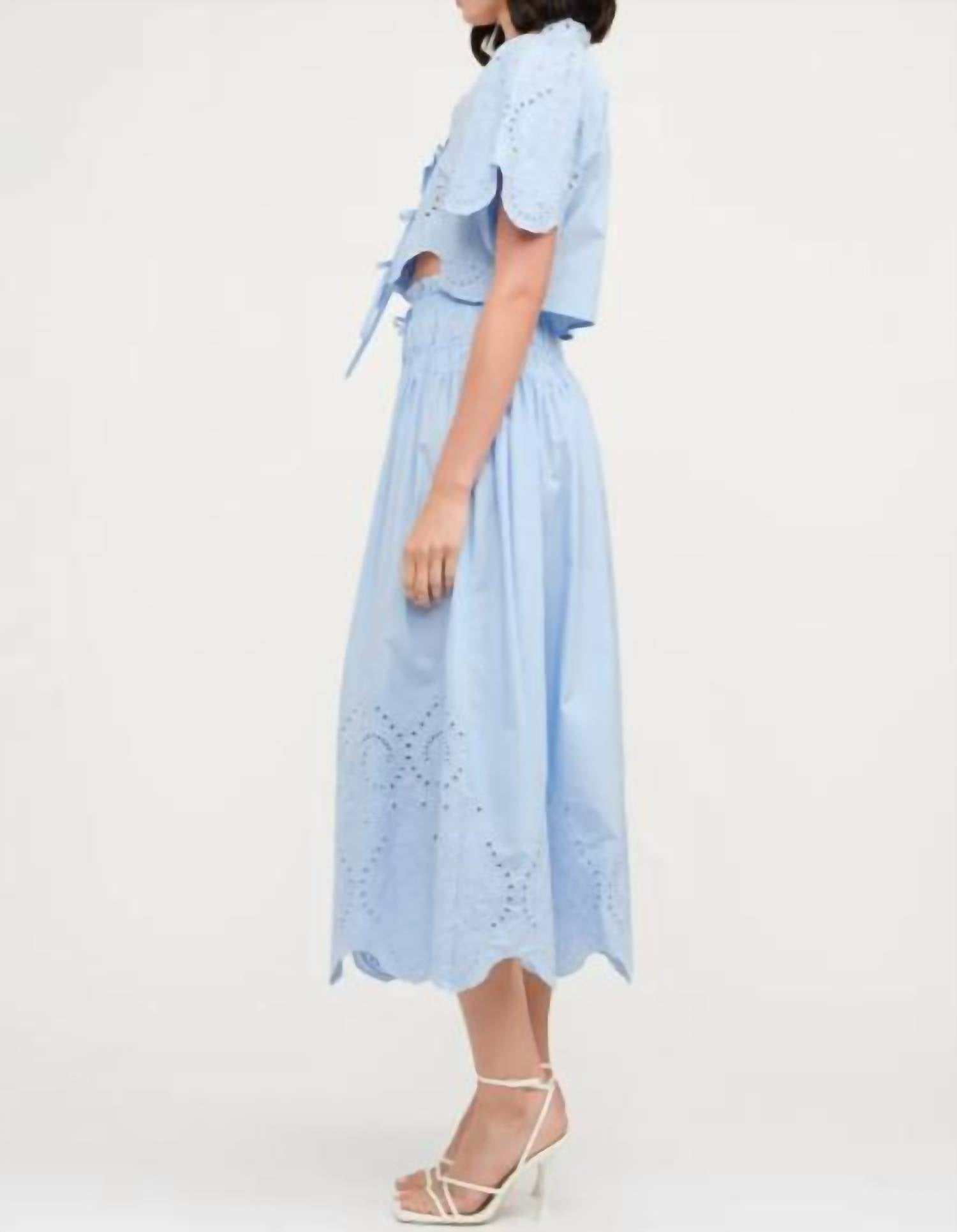 Sofie The Label - High-waisted Maxi Eyelet Skirt