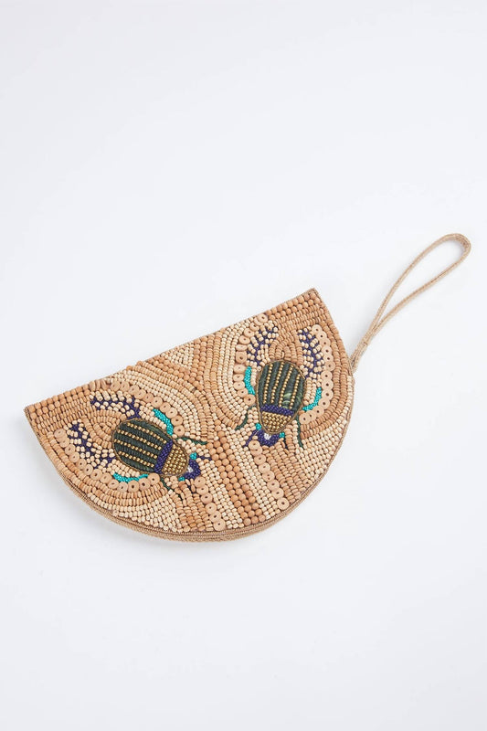 SCARA RAFFIA BEADED WRISTLET