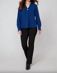 Renuar - V-neck Button Blouse