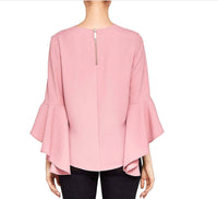 TED BAKER Juula Waterfall-sleeve Top in pink - women's blouse - detail view