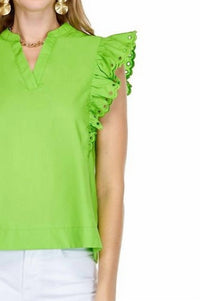 Jade - eyelet sleeve top