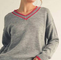 Jodifl - Drop Shoulder V-neck Sweater