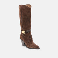 Dolce Vita Women's Jody Tall Western Boot in dark brown - women's shoe - detail view