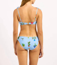 Seafolly Playa Bonita Hipster Bikini Bottom in blue - women's swimwear - detail view