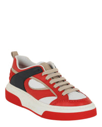 Salvatore Ferragamo Men's Cassini Low-top Sneakers in red - men's sneaker - detail view