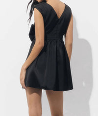 Adelyn Rae - Elaine Bow Taffeta Mini Dress