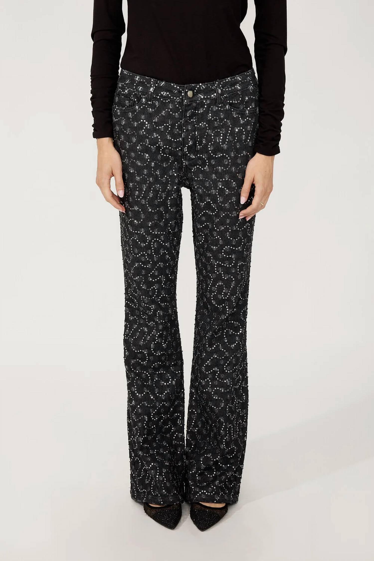 Frank Lyman - Cindra Crystal Abstract Flare Pant