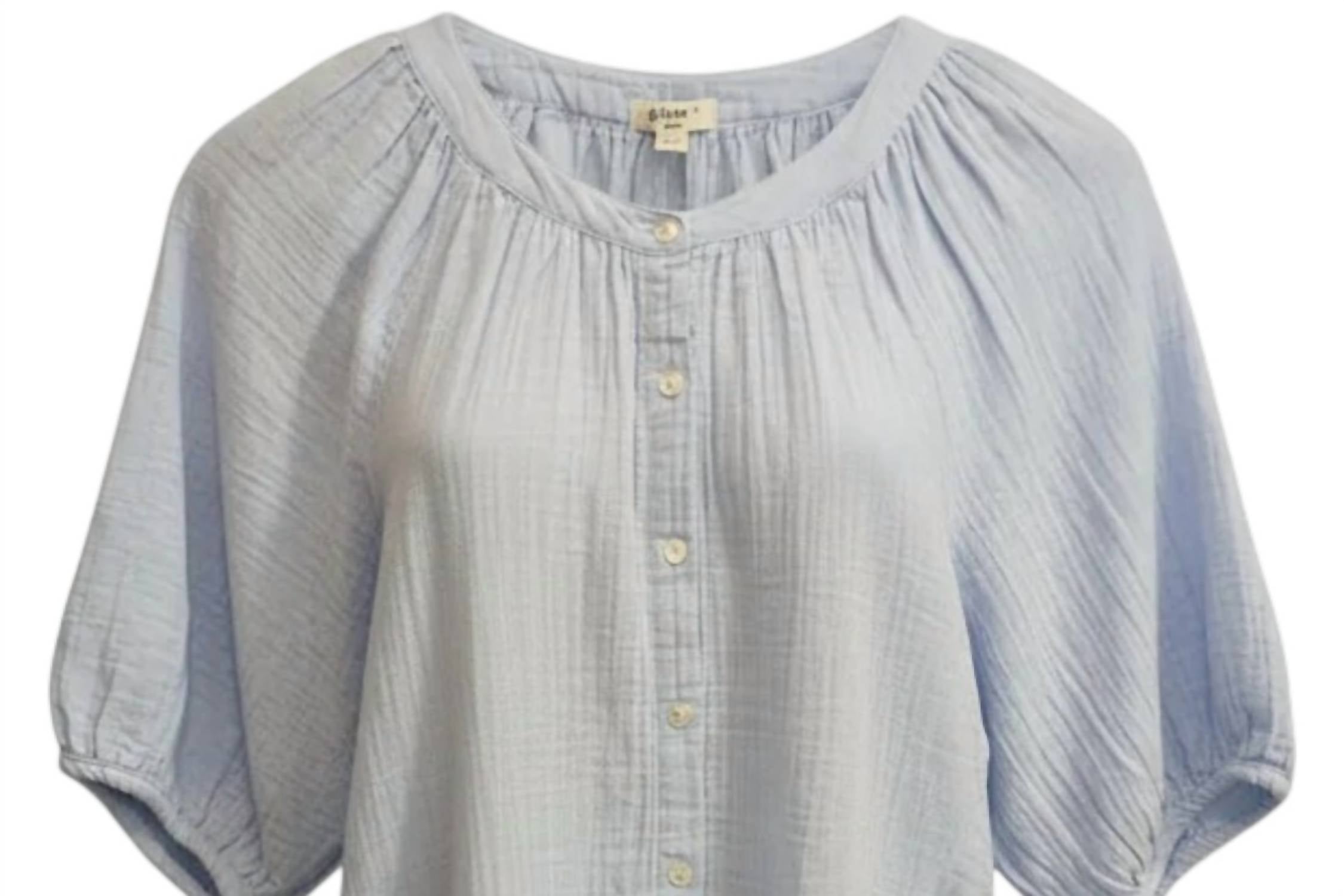 Dylan - Women's Button-up Elbow Sleeve Top