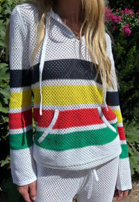 Jocelyn - Knit Striped Hoodie