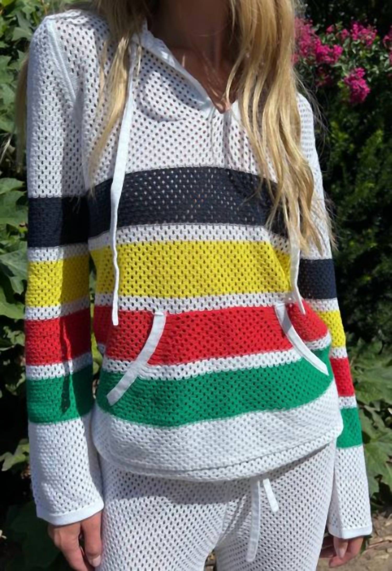 Jocelyn - Knit Striped Hoodie