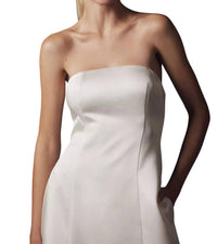 Mare Mare Women’s Piper Strapless Satin Fit & Flare Maxi Dress in white - women's dress - alternate view