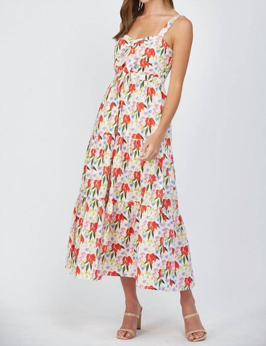 Fate - Adjustable Strap Cut Out Tie Front Maxi Dress