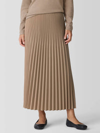 Eileen Fisher - Woven Wool Silk A-line Skirt