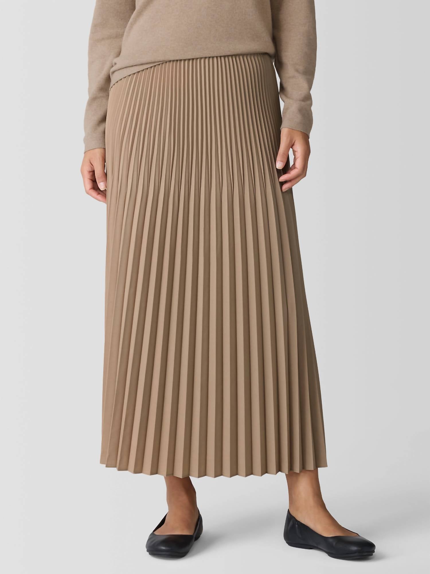 Eileen Fisher - Woven Wool Silk A-line Skirt