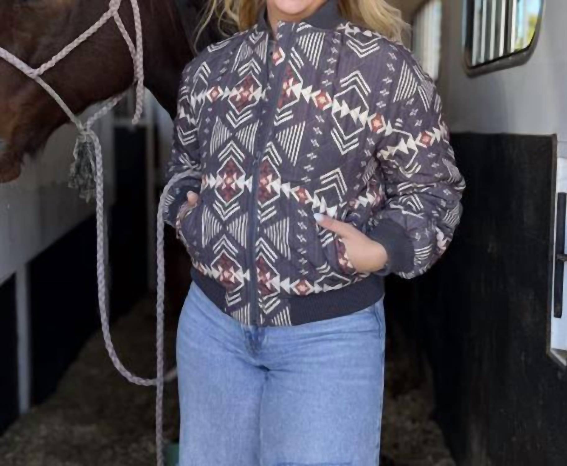 Rowdy Crowd Dolly Shine Jacket in blue - women's jacket