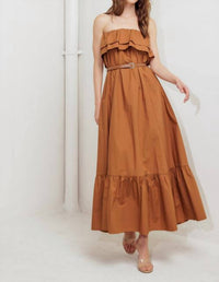 Flying Tomato - Strapless Milk And Honey Woven Midi Dress