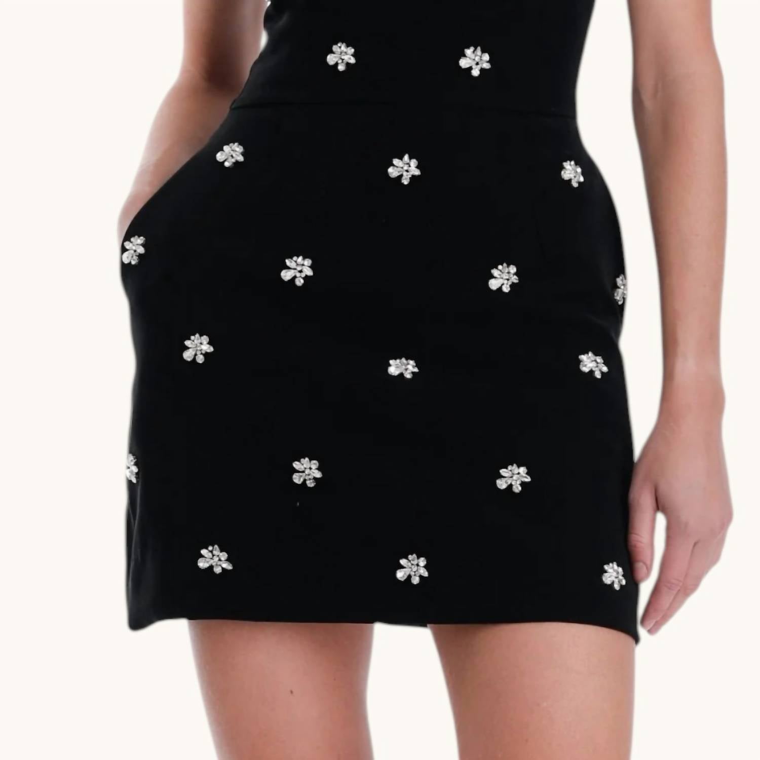Karina Grimaldi - Gisela Rhinestone Mini Dress