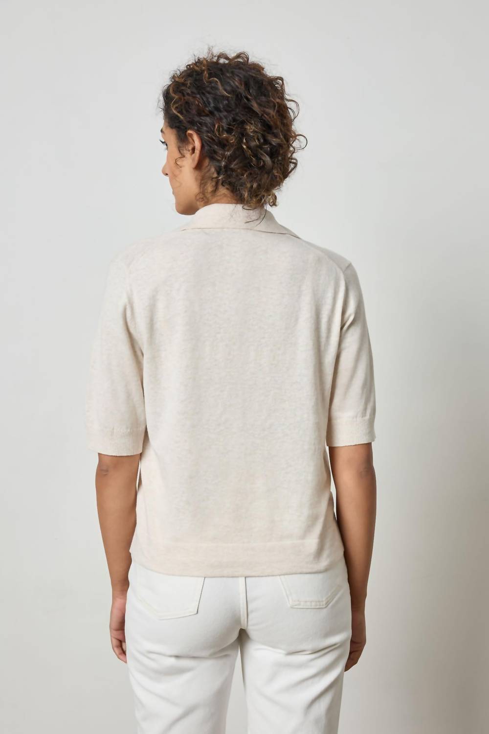 Lilla P - Elbow Sleeve Polo Sweater