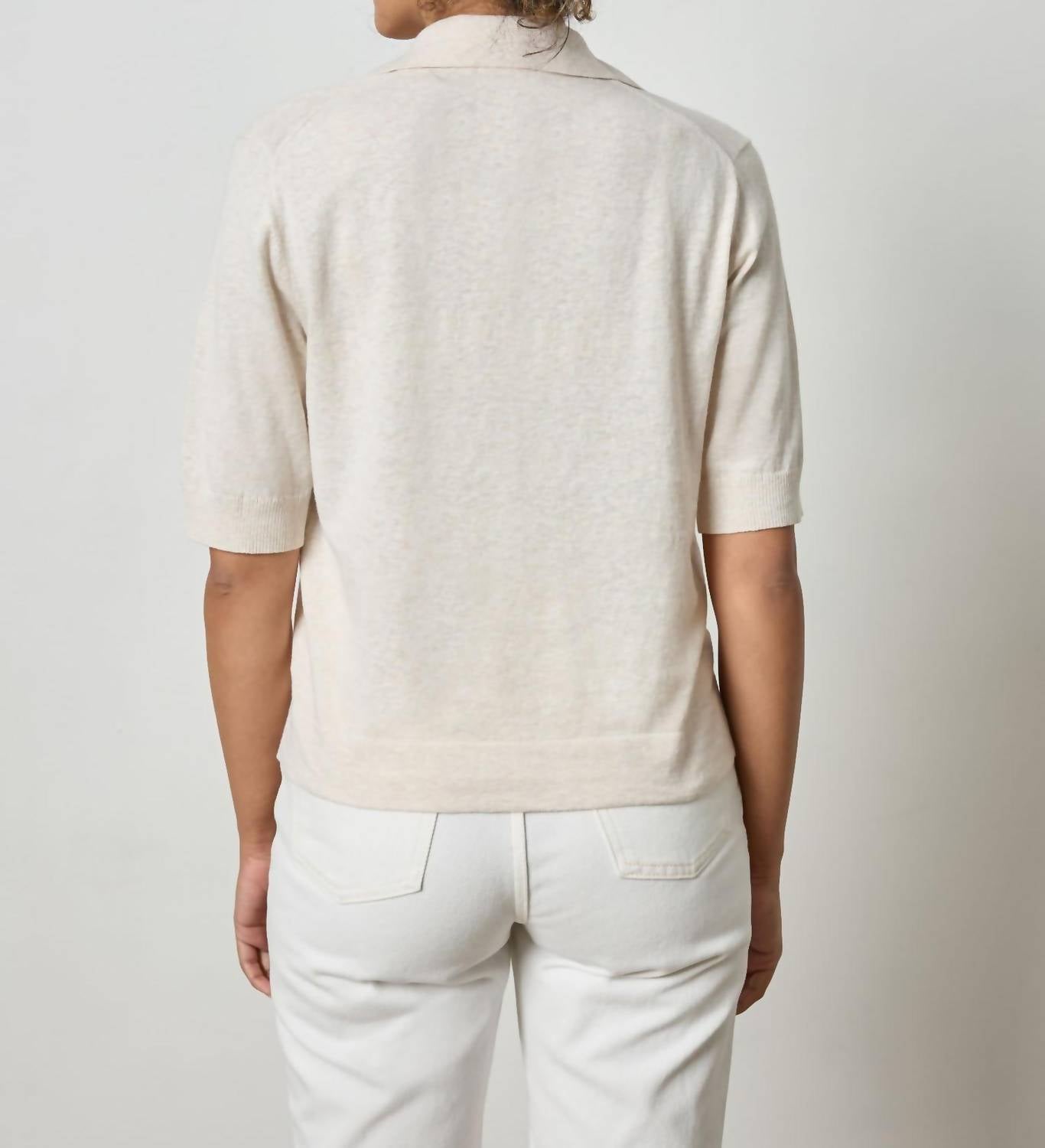 Lilla P - Elbow Sleeve Polo Sweater