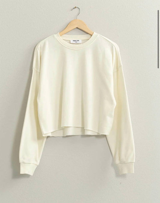 Hyfve - Drop Shoulders Crop Sweatshirt