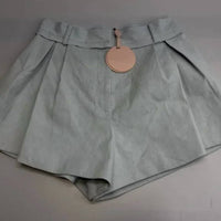 Alexis - Hanly Linen Textile Pleated Flare Mini Short